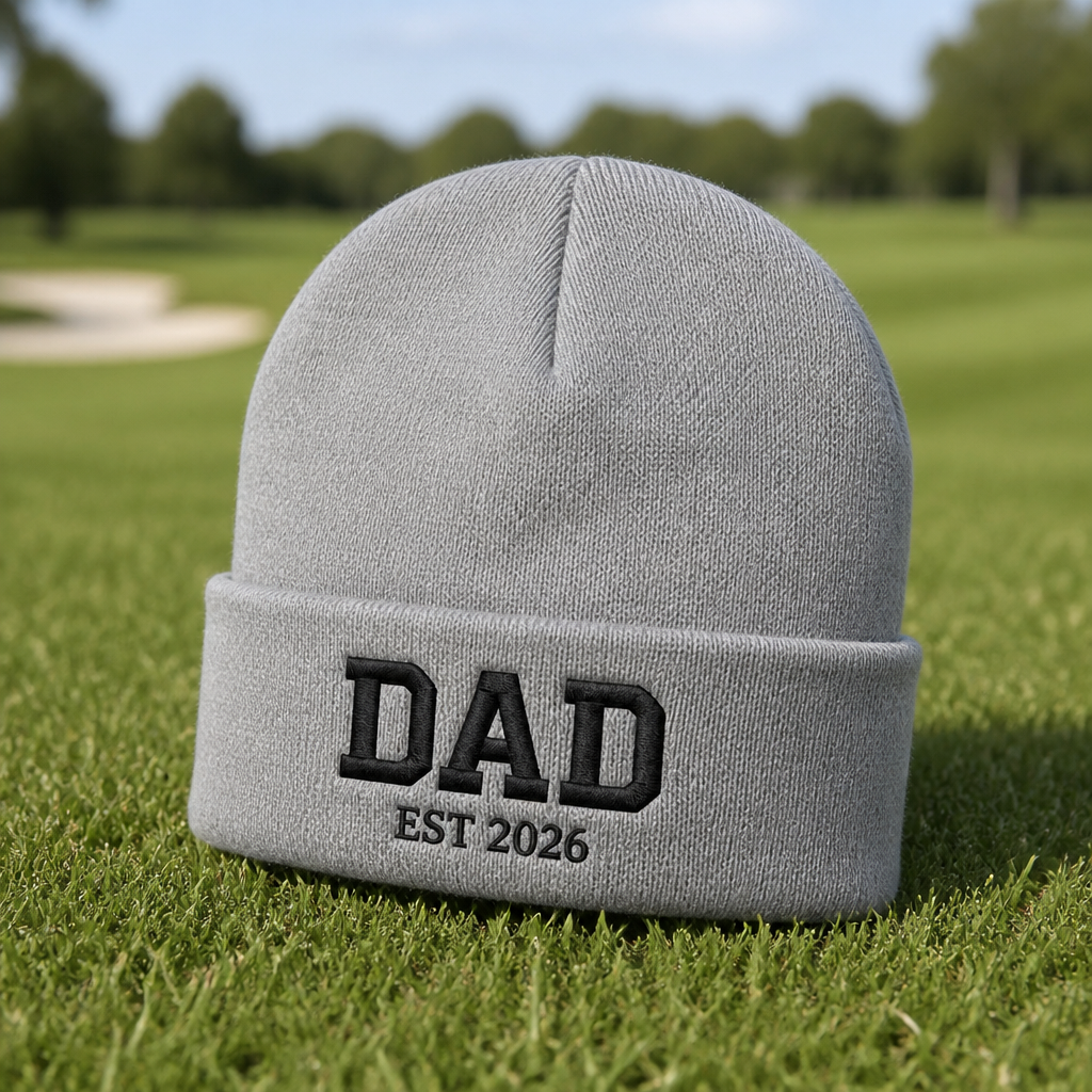Golf Dad 2026 Embroidered Beanie - Lifestyle, Sport Grey