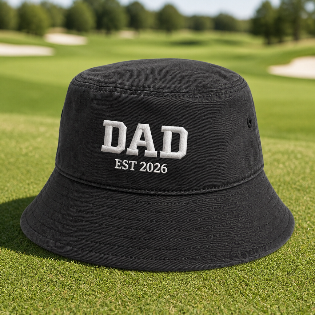 Golf Dad 2026 Embroidered Bucket Hat - Lifestyle, Black
