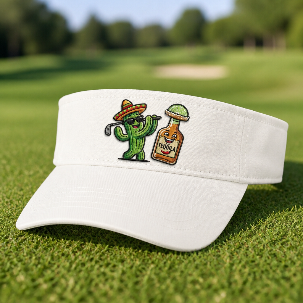 Tequila & Tee Embroidered Visor - Lifestyle, White