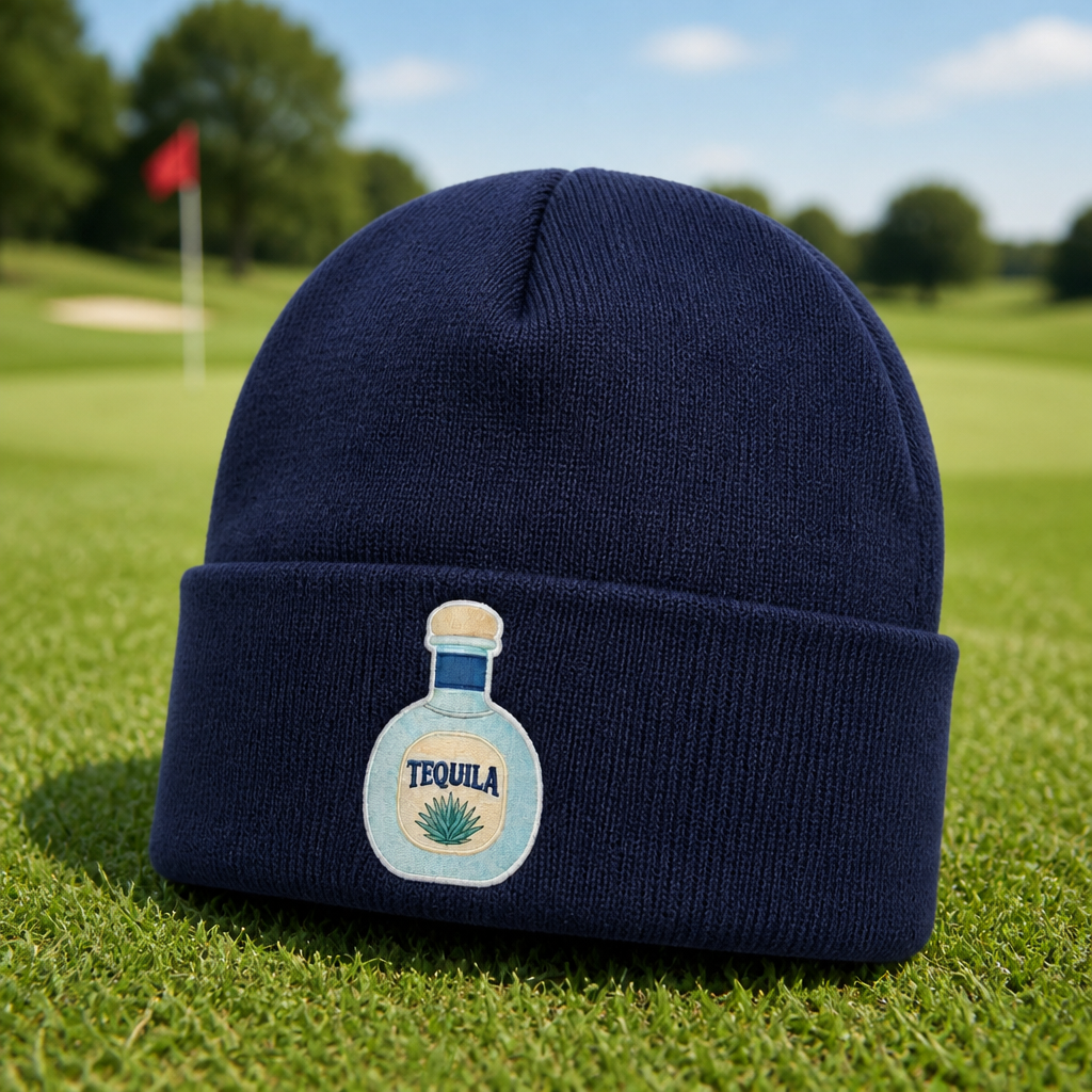 Tequila Blanco Embroidered Beanie - Lifestyle, Navy