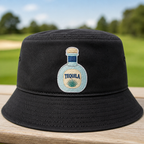 Tequila Blanco Embroidered Bucket Hat - Front View, Black