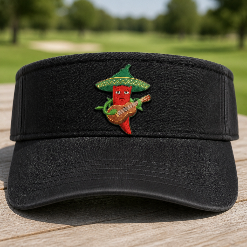 Hot Shot Embroidered Visor - Front View, Black