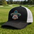 Sombrero Skull Embroidered Trucker Hat - Lifestyle, Black - White