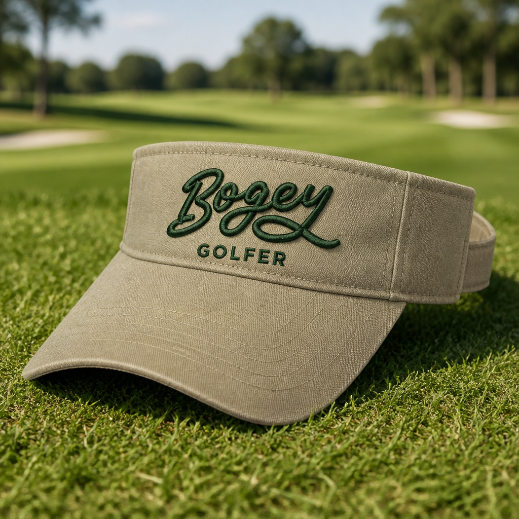 Bogey Golfer Embroidered Visor - Lifestyle, Khaki