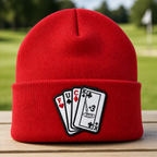 F*CK Embroidered Beanie - Front View, Sport Grey