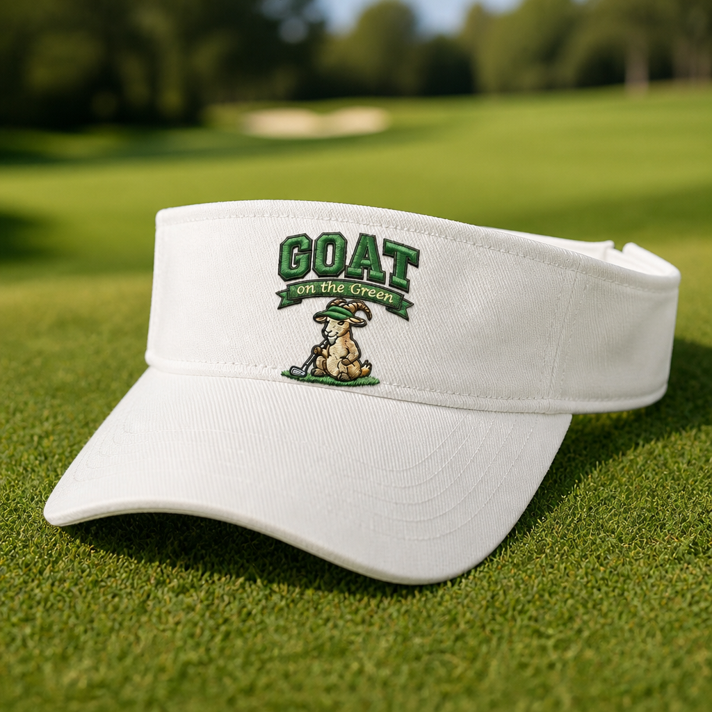 GOAT on the Green Embroidered Visor - Lifestyle, White
