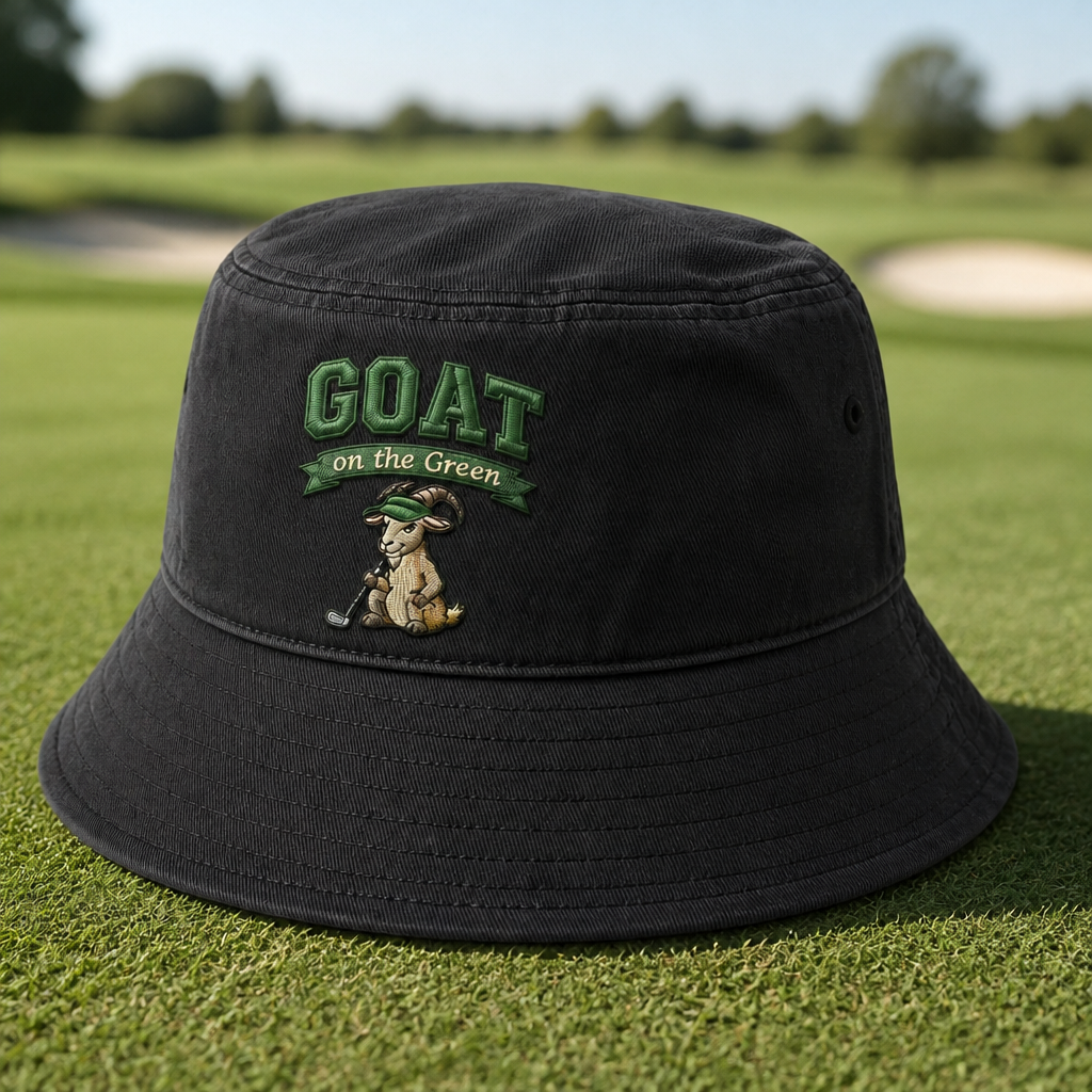 GOAT on the Green Embroidered Bucket Hat - Lifestyle, Black