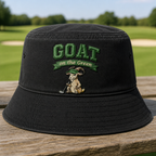 GOAT on the Green Embroidered Bucket Hat - Front View, Black