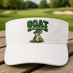 GOAT on the Green Embroidered Visor - Front View, White