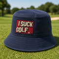 I Suck At Embroidered Bucket Hat - Lifestyle, Navy