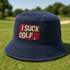 I Suck At Embroidered Bucket Hat - Lifestyle, Navy
