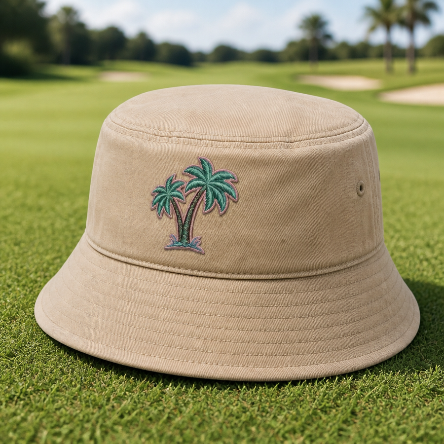 Fairway Palms Embroidered Bucket Hat