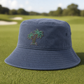 Fairway Palms Embroidered Bucket Hat - Lifestyle, Navy