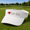I Heart Cart Girls Embroidered Visor - Lifestyle, White
