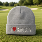 I Heart Cart Girls Embroidered Beanie - Lifestyle, Sport Grey