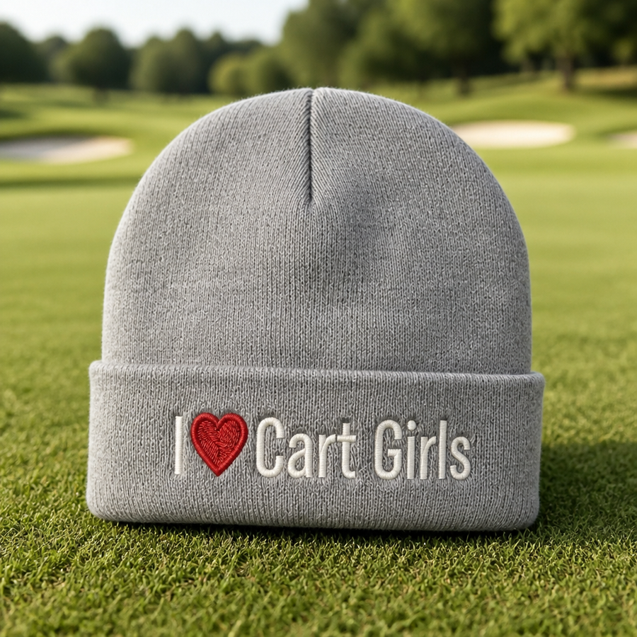 I Heart Cart Girls Embroidered Beanie
