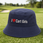 I Heart Cart Girls Embroidered Bucket Hat - Lifestyle, Navy