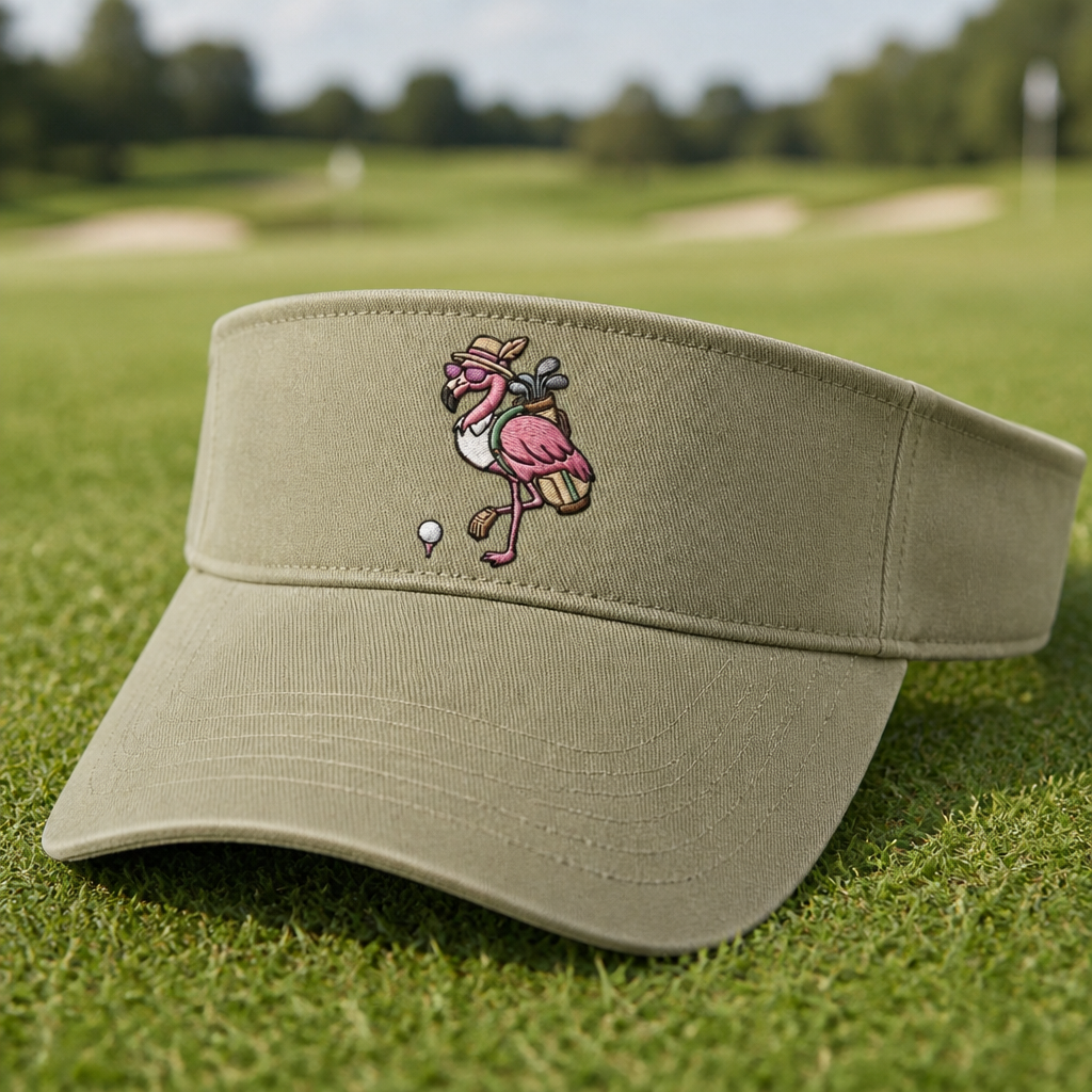 Flamingo Embroidered Visor - Lifestyle, Khaki