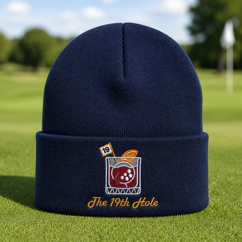 The 19th Hole Embroidered Beanie - Lifestyle, Navy