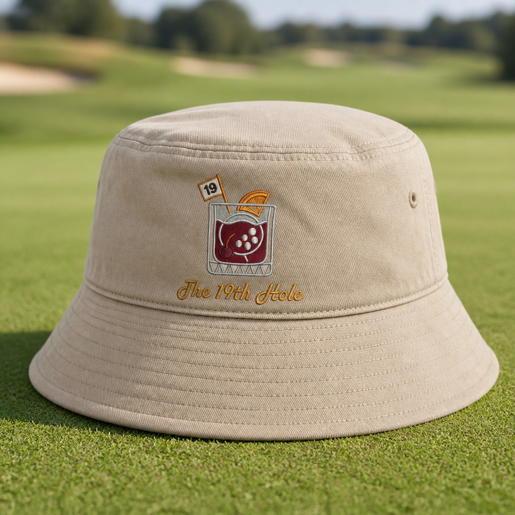 The 19th Hole Embroidered Bucket Hat - Lifestyle, Khaki