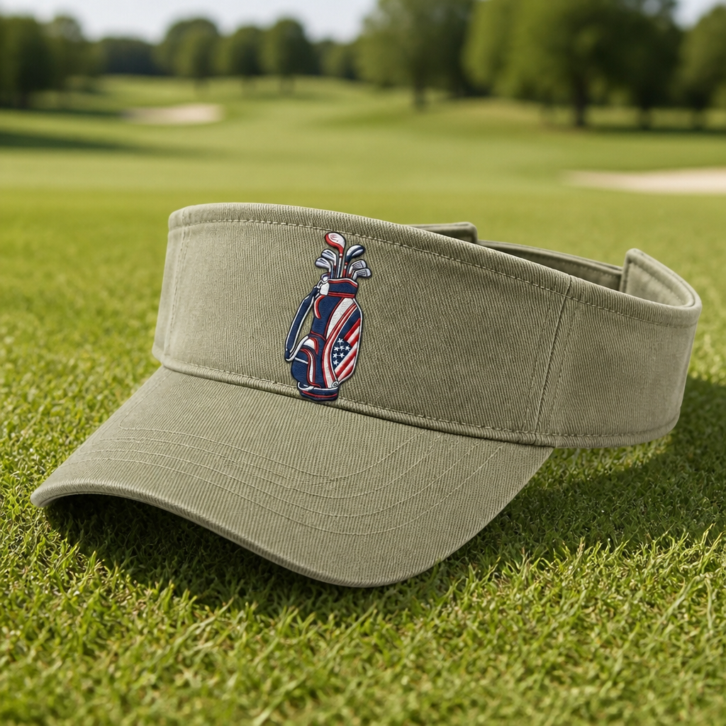 Patriot Caddie Embroidered Visor - Lifestyle, Khaki