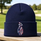 Patriot Caddie Embroidered Beanie - Front View, Navy