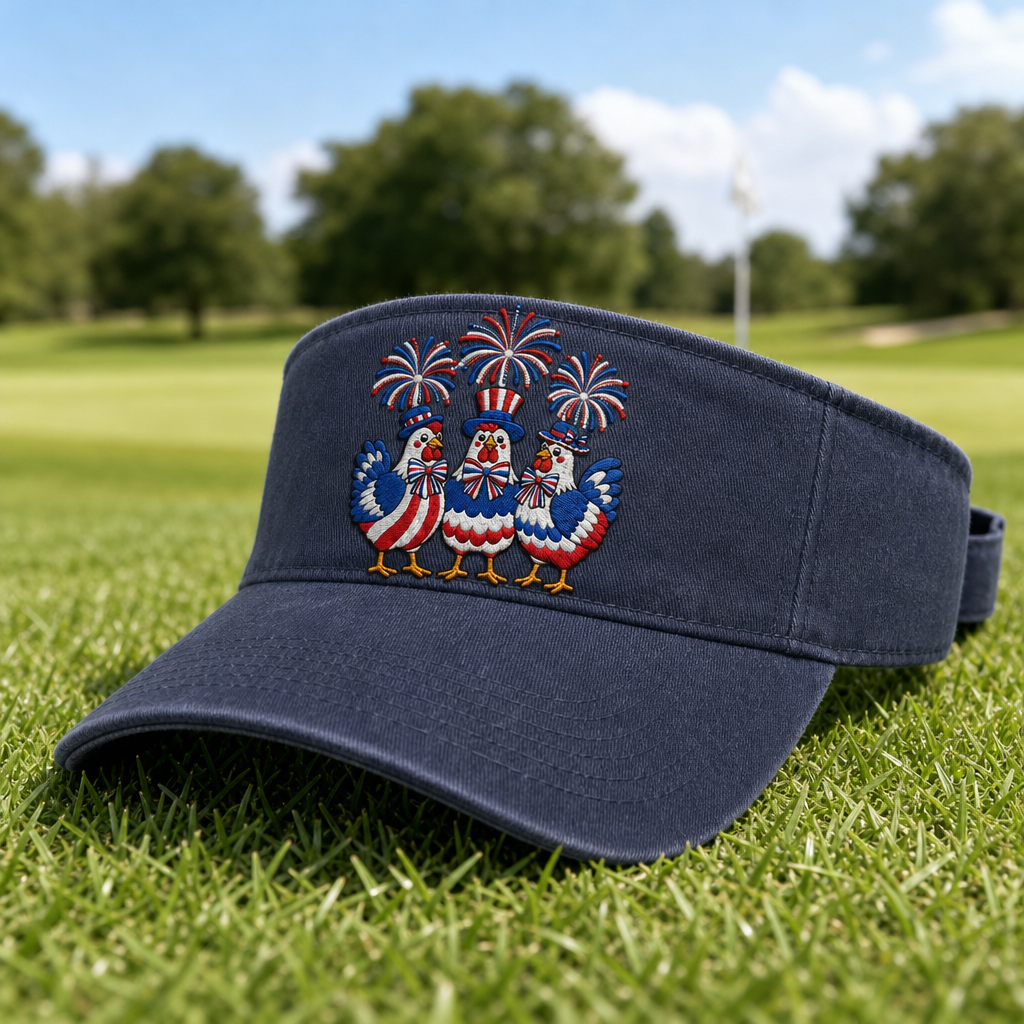 Red, White & Cluck Embroidered Visor - Lifestyle, Khaki