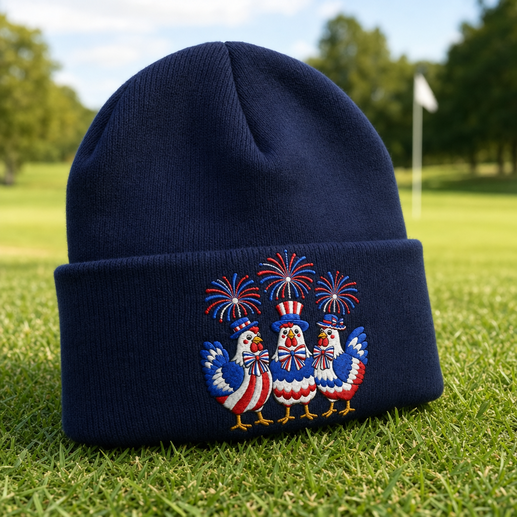 Freedom Pop Embroidered Beanie - Lifestyle, Navy