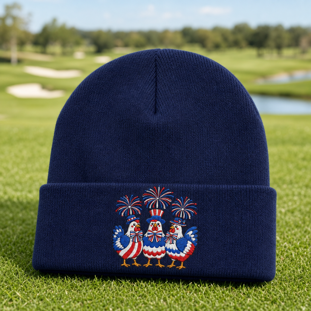Red, White & Cluck Embroidered Beanie - Lifestyle, Navy