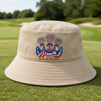 Red, White & Cluck Embroidered Bucket Hat - Lifestyle, Khaki