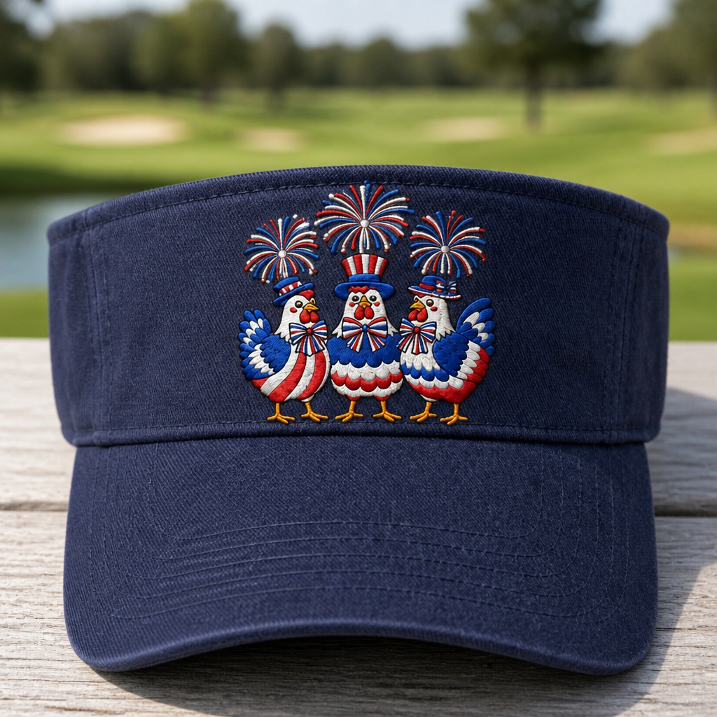 Freedom Has Landed Embroidered Visor - Front View, Khaki