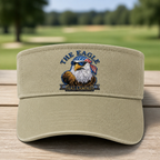 Freedom Has Landed Embroidered Visor - Front View, Khaki
