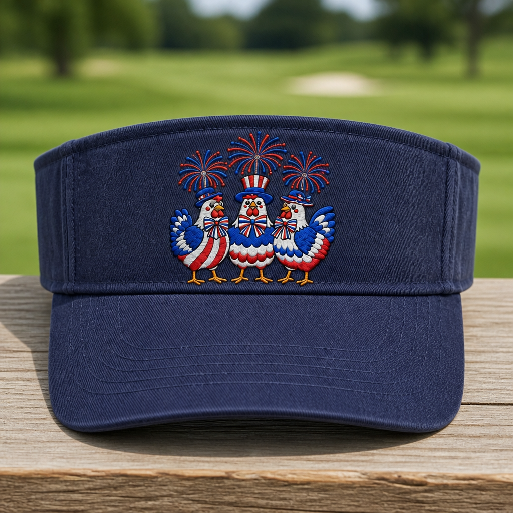 Freedom Pop Embroidered Visor - Front View, White