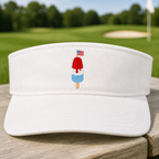 Freedom Pop Embroidered Visor - Front View, White