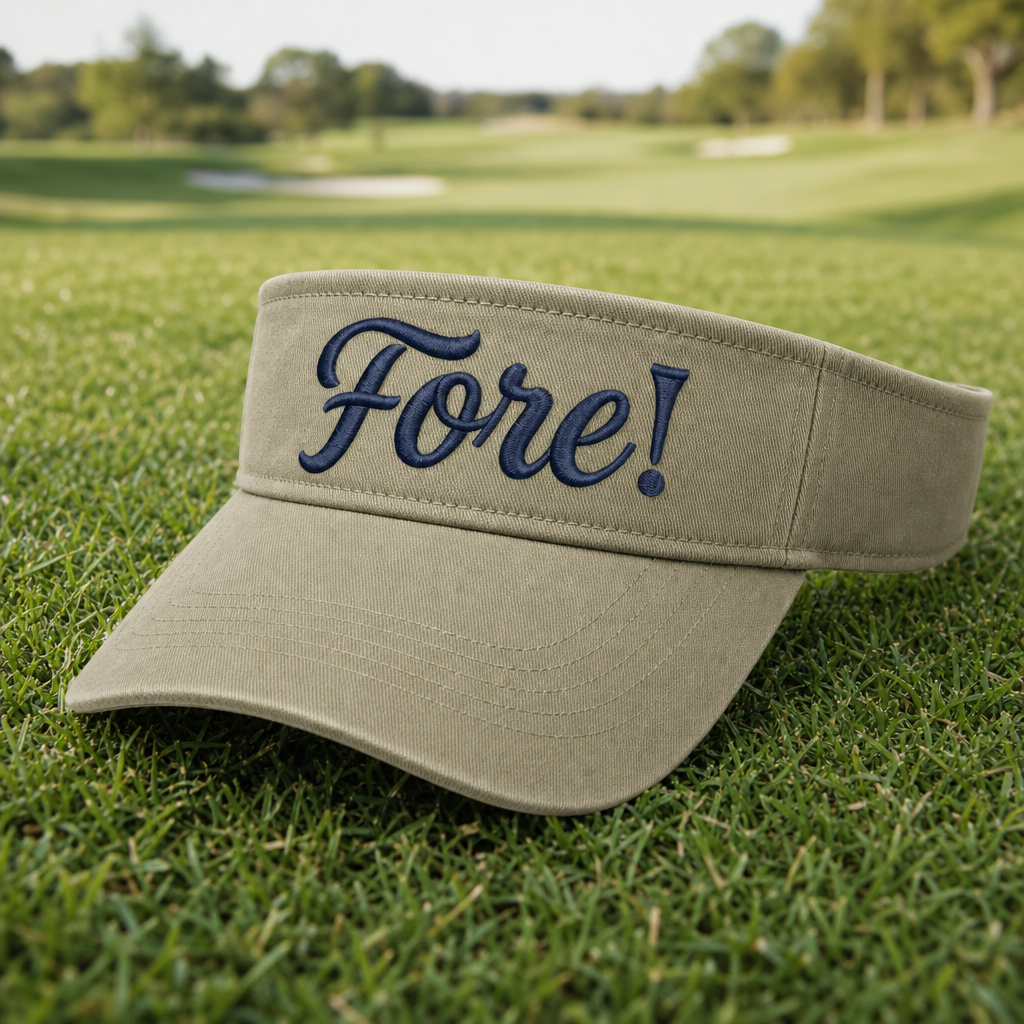 FORE! Embroidered Visor - Lifestyle, Navy