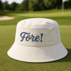 FORE! Embroidered Bucket Hat - Lifestyle, White