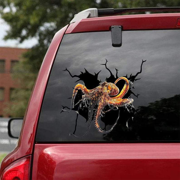 Octopus Cracked Car Decal Sticker | Waterproof | PVC Vinyl | CCS1656