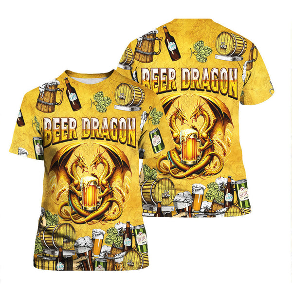 Oktoberfest Beer Dragon Drinking T Shirt For Men & Women TH1355