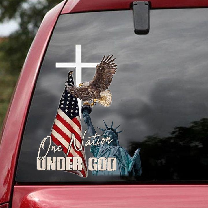 One Nation Under God Car Decal Sticker | Waterproof | PVC Vinyl | CS1472