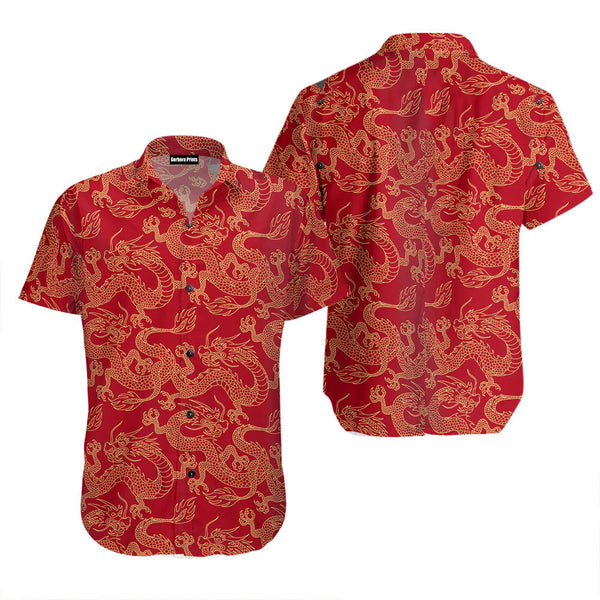 Oriental Dragon Red Hawaiian Shirt