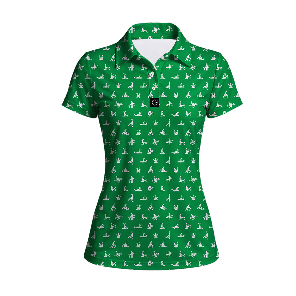 Stick Figure Polo Shirt For Women
