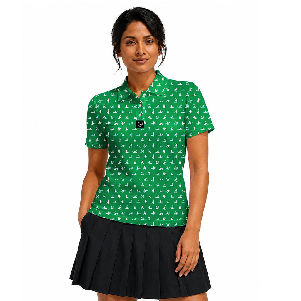Stick Figure Polo Shirt For Women