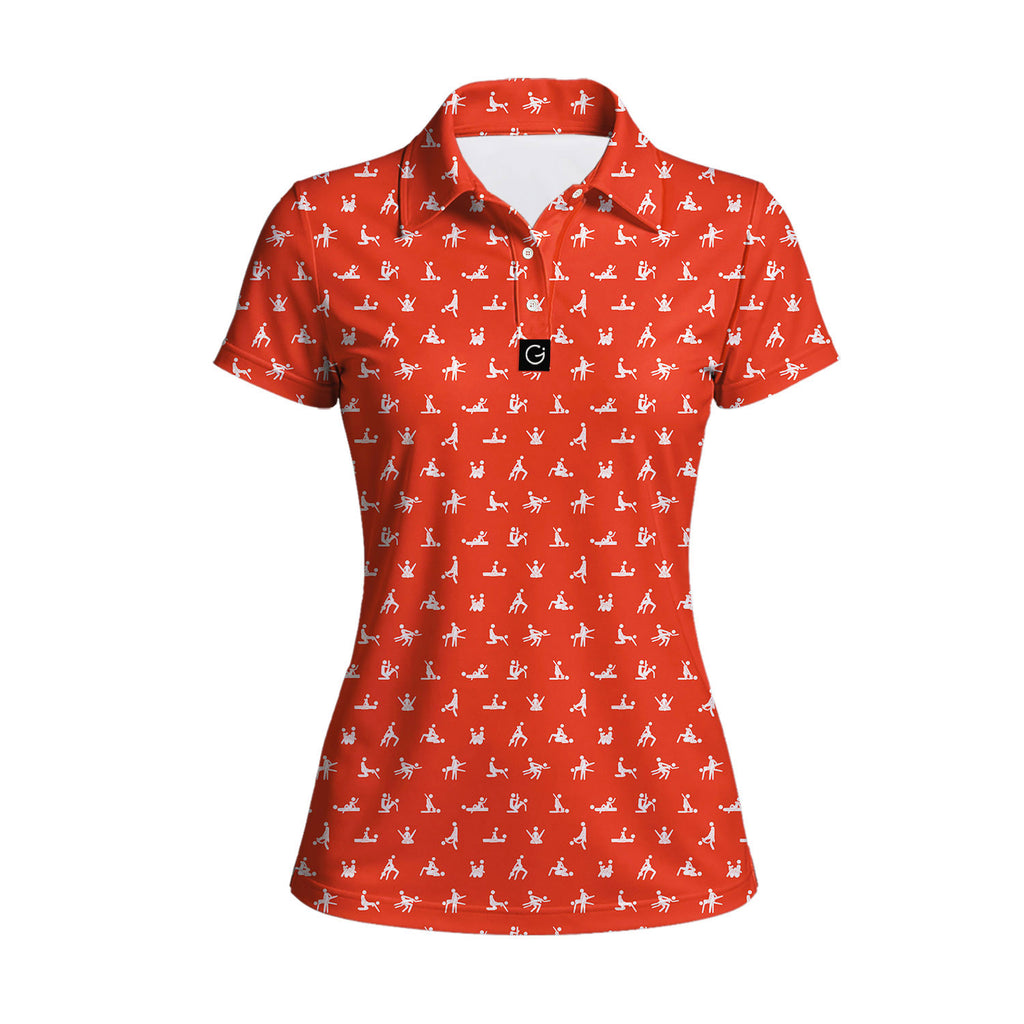 Stick Figure Polo Shirt For Women