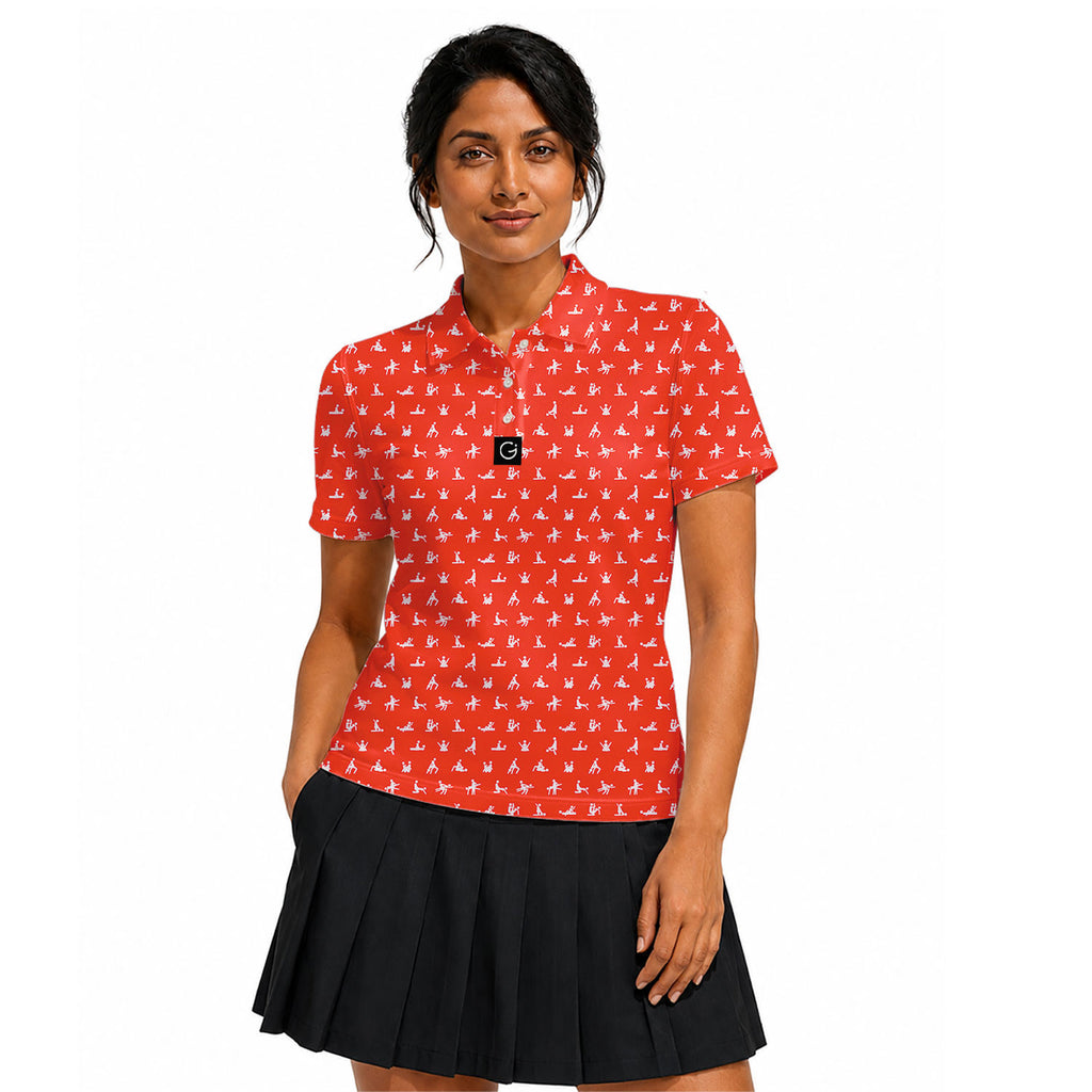 Stick Figure Polo Shirt For Women