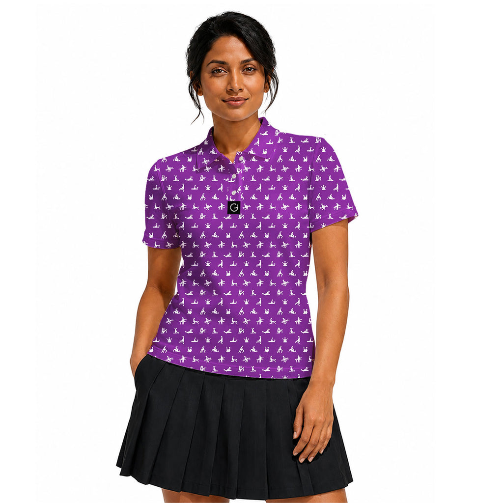 Stick Figure Polo Shirt For Women