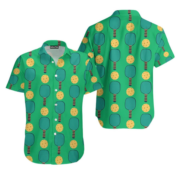 Pickleball Paddles Green Pattern Aloha Hawaiian Shirt