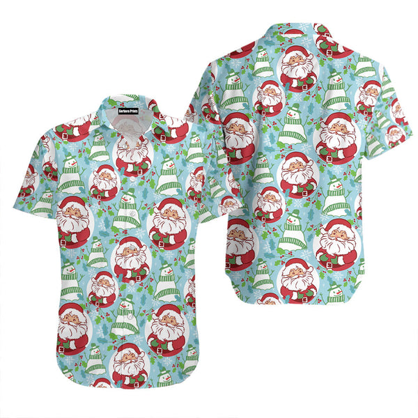 Santa Claus With Snowflake Hawaiian Shirt