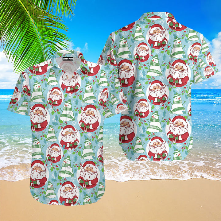 Santa Claus With Snowflake Hawaiian Shirt