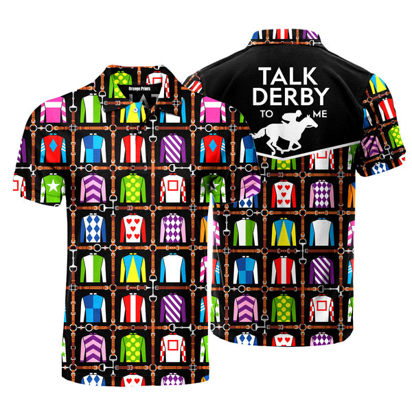 Kentucky Derby Jockey Uniform Talk Derby To Me Polo Shirt For Men