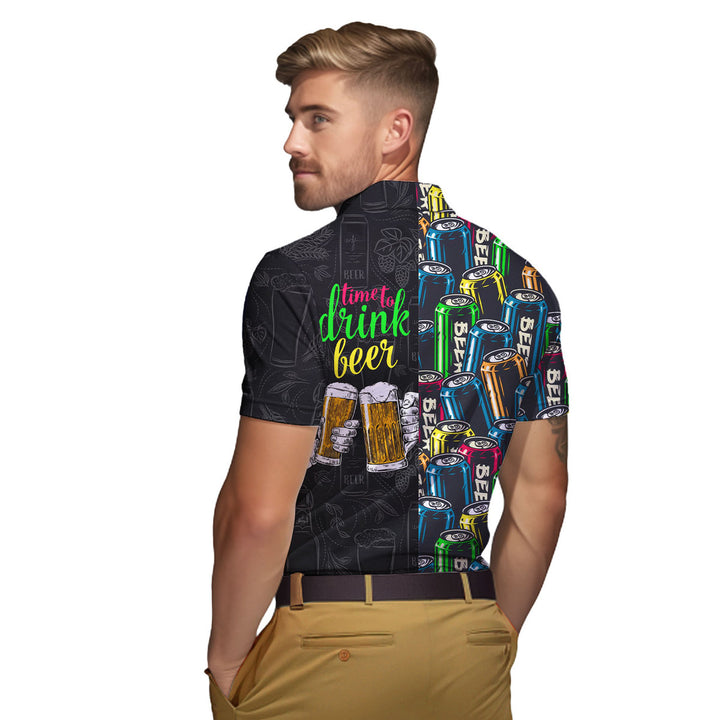 Time To Drink Beer Colorful Oktoberfest Polo Shirt For Men